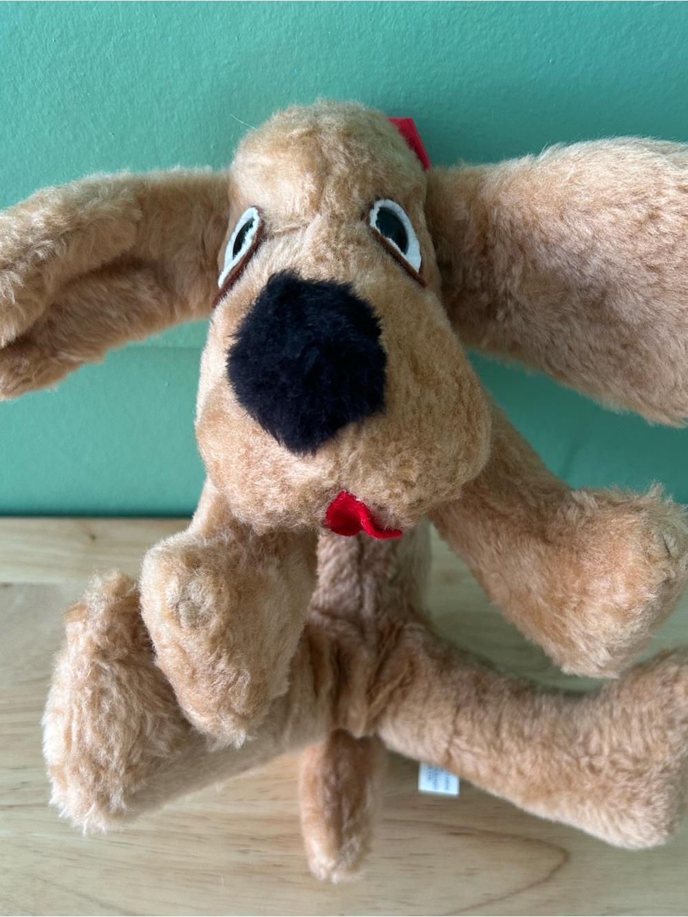 Vintage Bantam Floppy Ear Dog Plush red bow